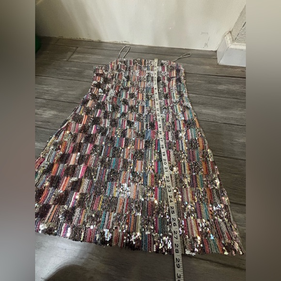 Nasty Gal Multi Color Sequin Checkerboard Mini Dress Sparkly Festival Party Sz10 - Picture 8 of 9
